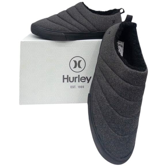 Hurley Men's  Fur Lined ARLO PUFF Clog Gray Slip On Loafers Casual Sneakers 9 - Picture 1 of 7